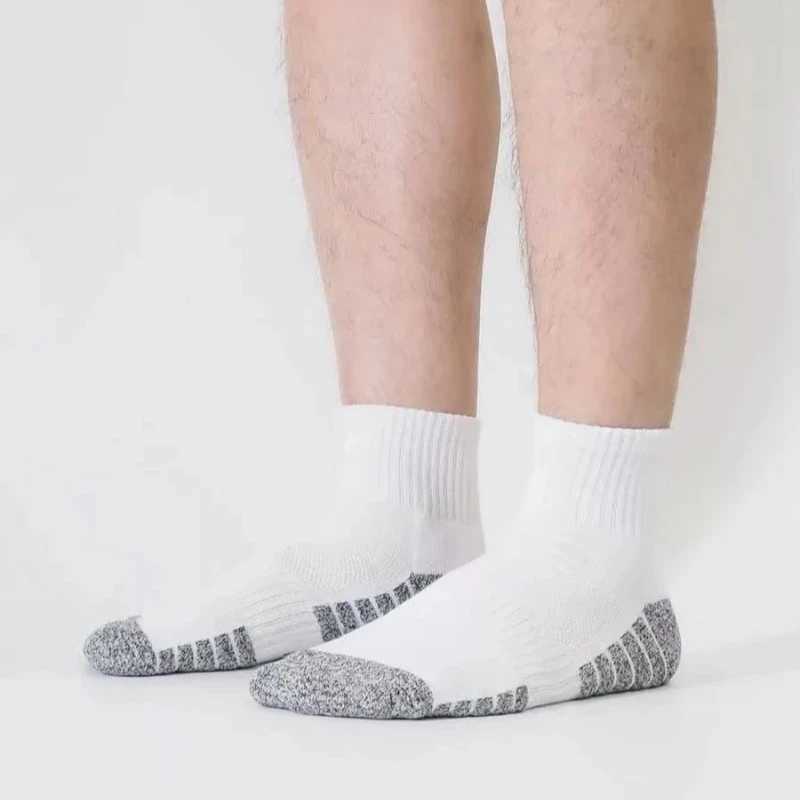 5pairs Thickened Towel Bottom Running Socks Mesh Middle Socks Non-slip Breathable Sports Ankle Mens Womens Socks Autumn Winter D260313