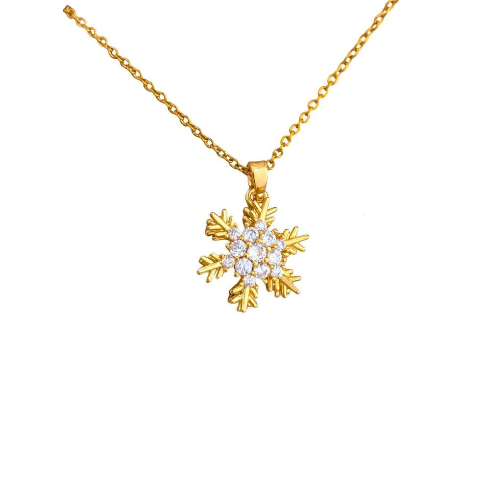 Titanium Steel Snowflake Necklace Women's Fashion Versatile Save Design Cross-Border Jewelry Cloud Element Sweet Style H260312