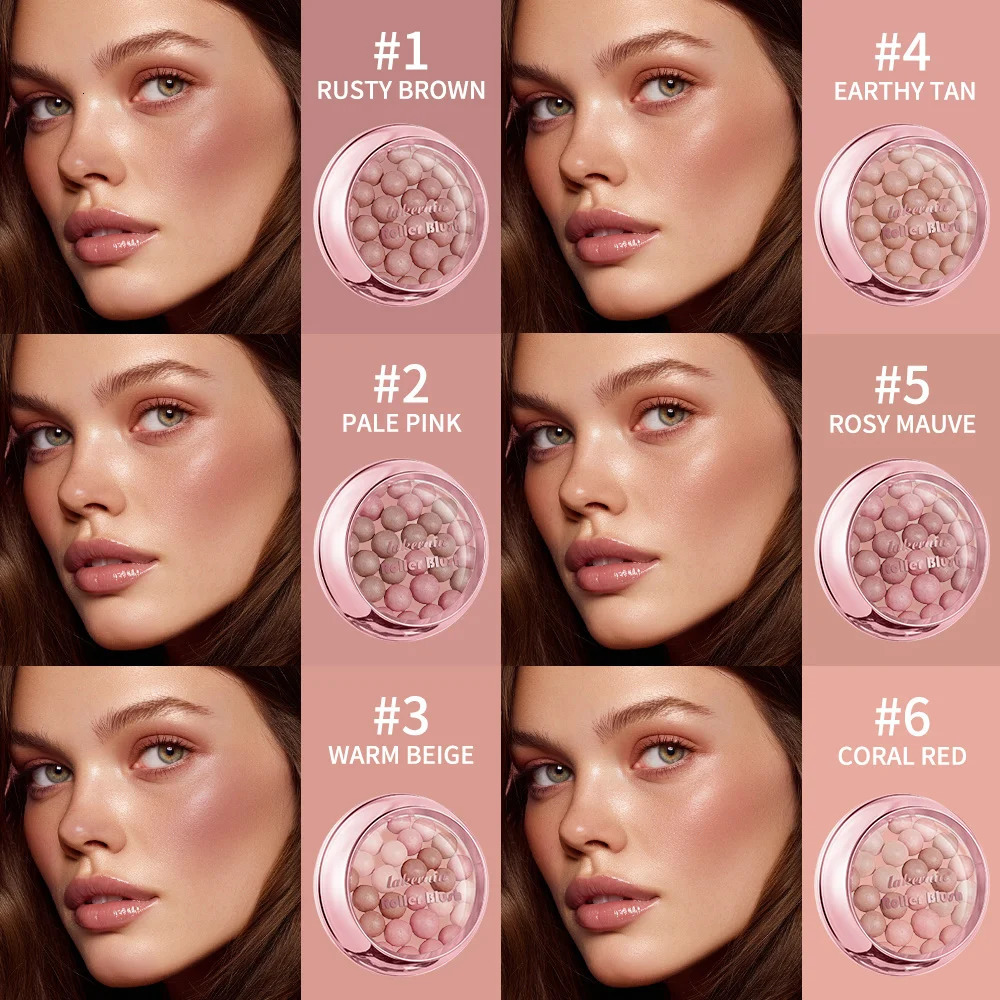 Lakerain ROLLER BLUSH Ball Blush Spherical Blush Pink Pearl Blush Delicate Brightening Female Exquisite Cosmetics 260305