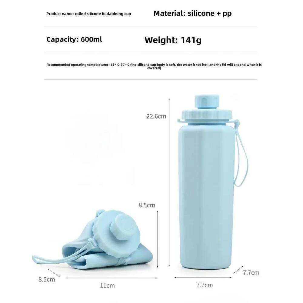 2025 New Sports Kettle Portable Anti-drop High Temperature Foldable Food Grade Silicone Cup Water Bottles Z260313