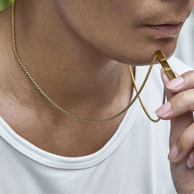 Pillar Necklace For Men Women Stainless Steel 3D Bar Pendant Minimalist Simple Unisex Neck Accessories Hip Hop Rock Jewelry Gift H260312