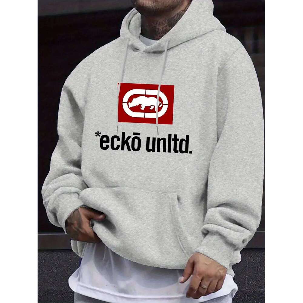 Men's with Graphic "Ecko Unlimited" - Sweater Long Sleeves Regular Fit Autumn/Winter Casual Hoodie Z260314