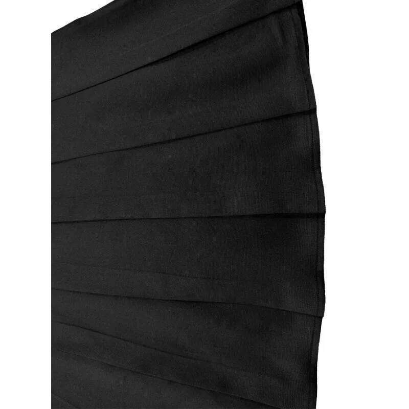 Plus Size 1XL-5XL Women's Fashionable Solid Color Versatile Comfortable Pleated Skirt Z260314