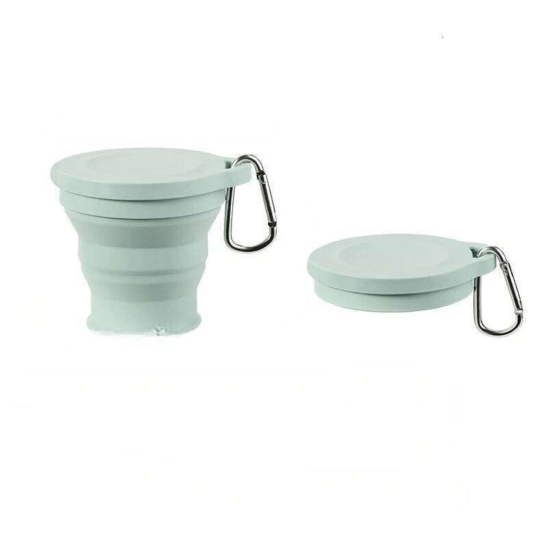 180ML New Silicone Folding Mini Retractable Teacup Outdoor Travel Portable Wash Cup Coffee Telescopic Drinking Mug with Lid Z260314