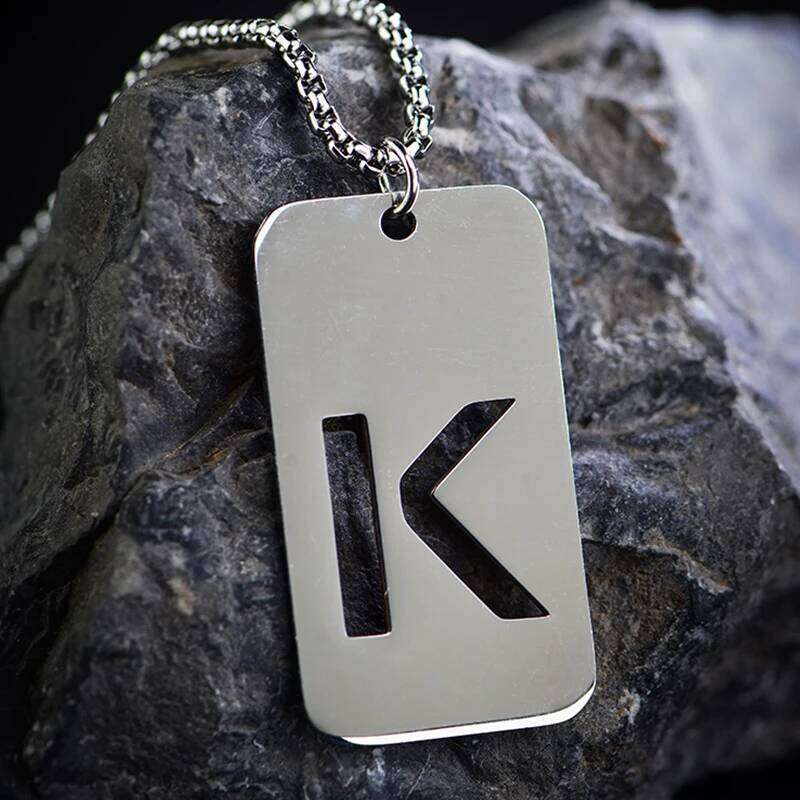 Hip Hop Rock Punk Gothic Style Stainless Steel A-Z 26 Initials Women's Men's Pendant Necklace for Best Friend Glamour Jewelry H260312