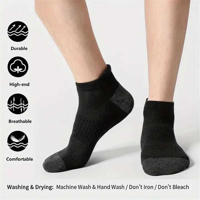 6 Pairs Cotton Man Socks Sports Solid Color Males Short Sock For Cycling Breathable Mesh Ankle Summer Running Socks D260313