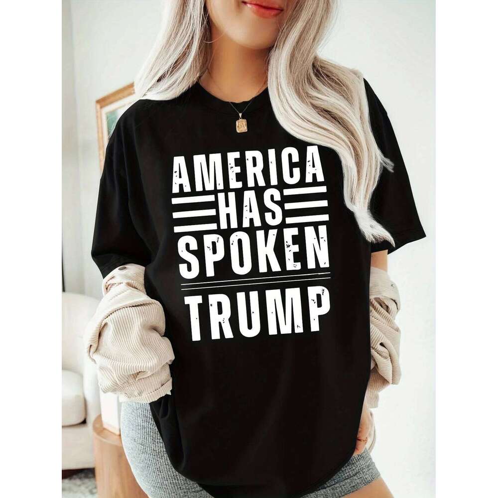 Women'S Casual Crew Neck T-Shirt, Polyester Knit Fabric with Medium Stretch, Short Sleeve, Regular Length Z260314