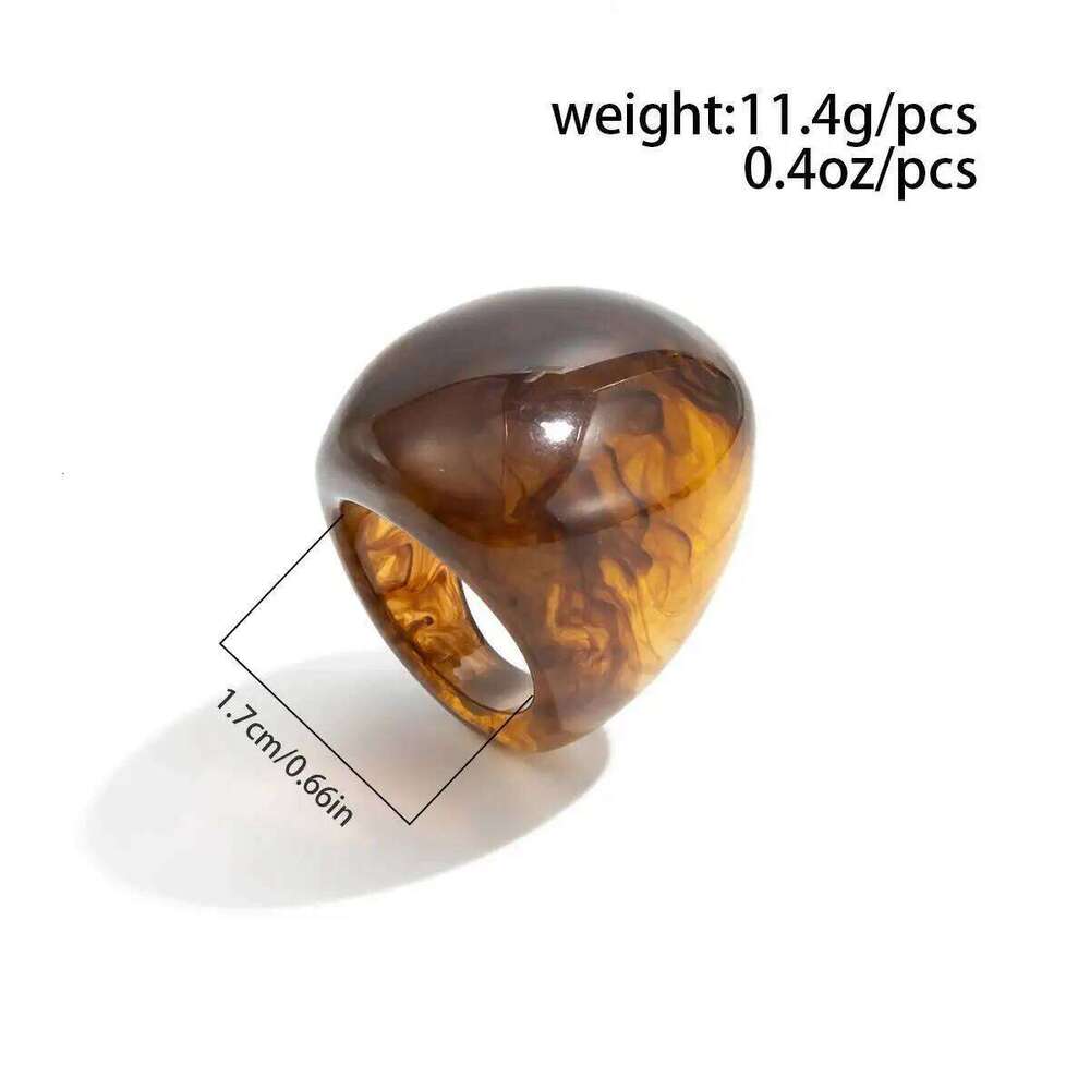 Salircon 6 Styles Boho Geometric Big Resin Wide Curved Surface Finger Ring for Women Fashion Irregular Rings Party Jewelry Gift H260312