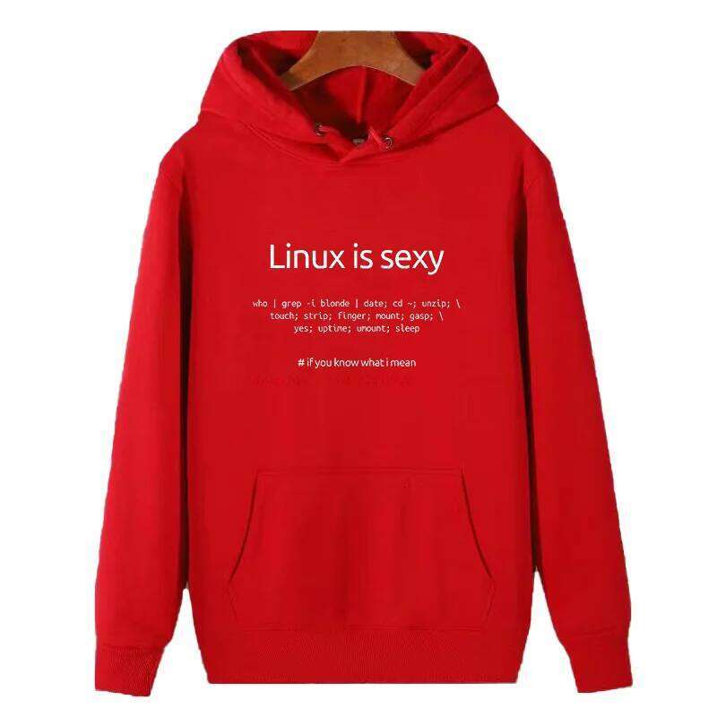 Linux Operating System Tux Penguin Graphic Hooded Sweatshirts Winter Essentials Thick Sweater Hoodie Men's Sweat-Shirt Z260314