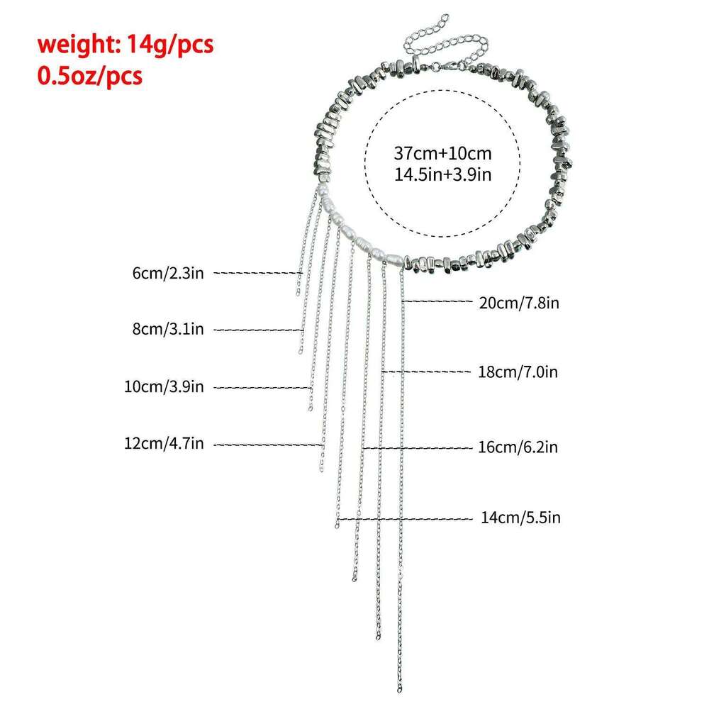 Trend Wedding Party Jewelry Irregular Imitation Pearl Choker Necklace For Women Elegant Tassels Chain Pendant Necklaces Gift H260312