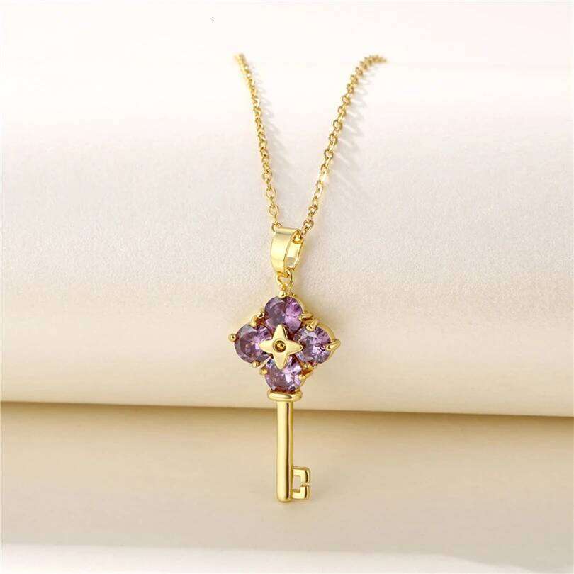 New Romantic Open Your Heart Key Pendant Stainless Steel Necklaces For Women Korean Fashion Sweet Sexy Female Clavicle Chain H260312