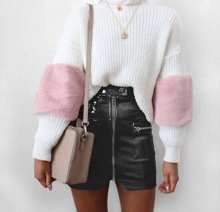 Summer New Sexy Pocket Zipper PU Irregular Hip Wrap Skirt for Women Z260314