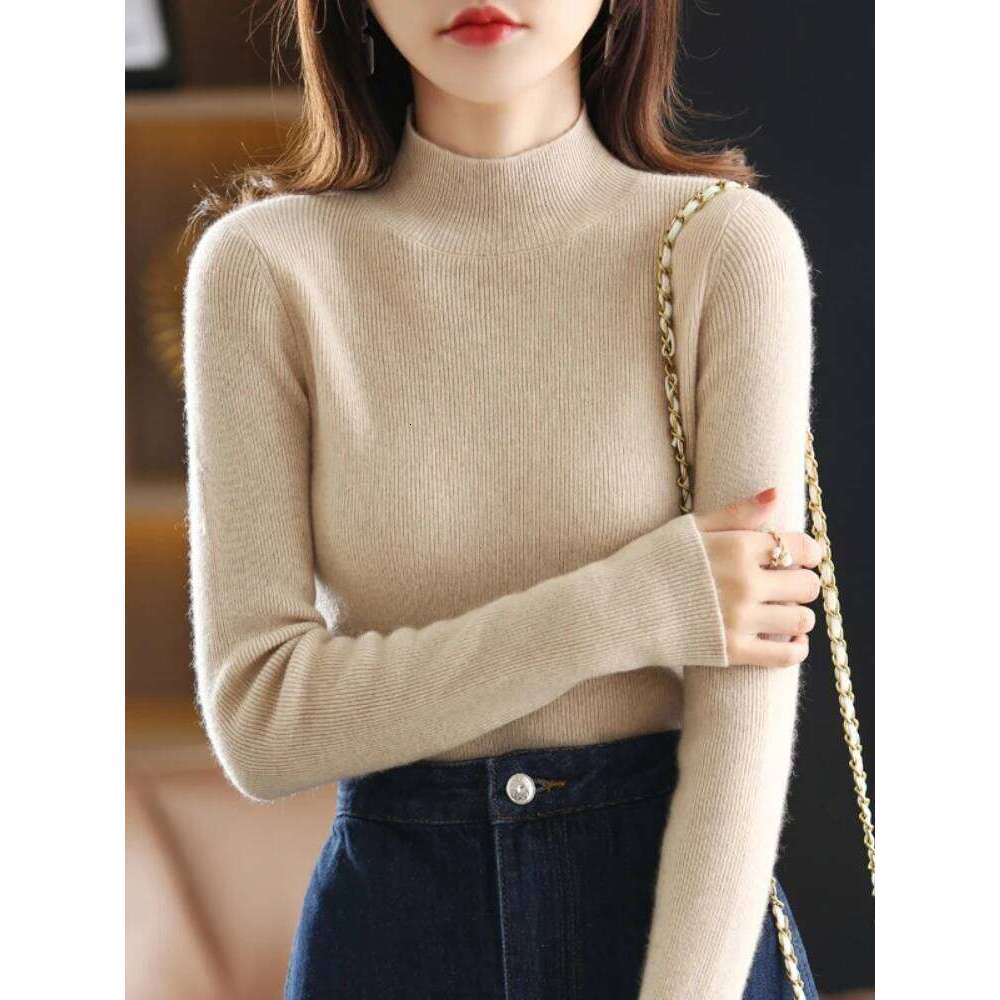 Turtleneck Pullovers Autumn Winter New Cashmere Sweater Women's Casual Knit Solid Tops Korean Fashion Warm Bottoming Sweaters Z260314