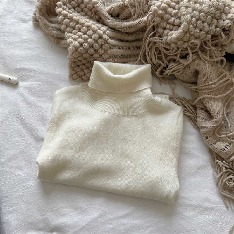 Women's Knits & Tees Autumn Winter New Children's Wool Sweater Korean Style Boys and Girls Sweater Solid Color High Collar Base Versatile So