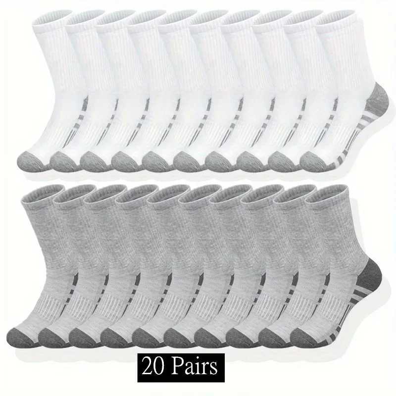 Ultra Soft Breathable Men Classic Crew Socks Comfy Casual Unisex Socks For Outdoor Wearing 1/10/20/30 Pairs 2025 D260313