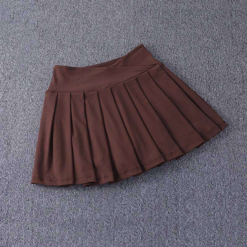 2024 New Best-Selling Pleated Nylon Spandex High Waisted Pocket With Anti Glare A-Line Sports Tennis Skirt Z260314