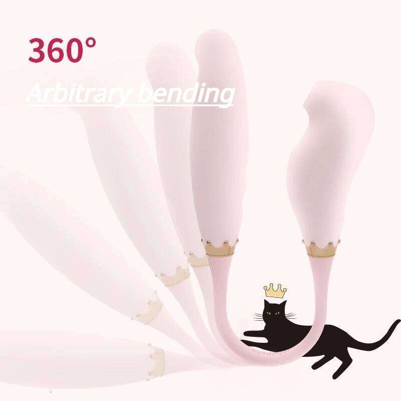 Leten Masturbation G Spot Electric Meow Queen Scepter Sucking Vibrator Water Proof Two Headed Jumping Egg 360Bending Silicone 26H0313