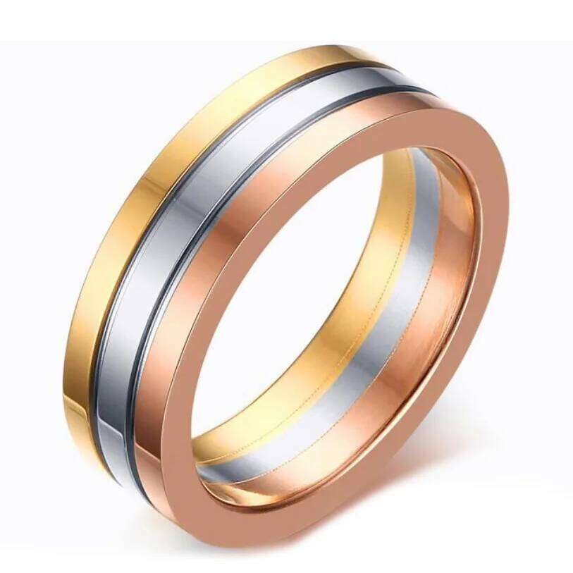 Simple Three-Color Colorful Ring Fashion stainless steel jewelry rings H260312