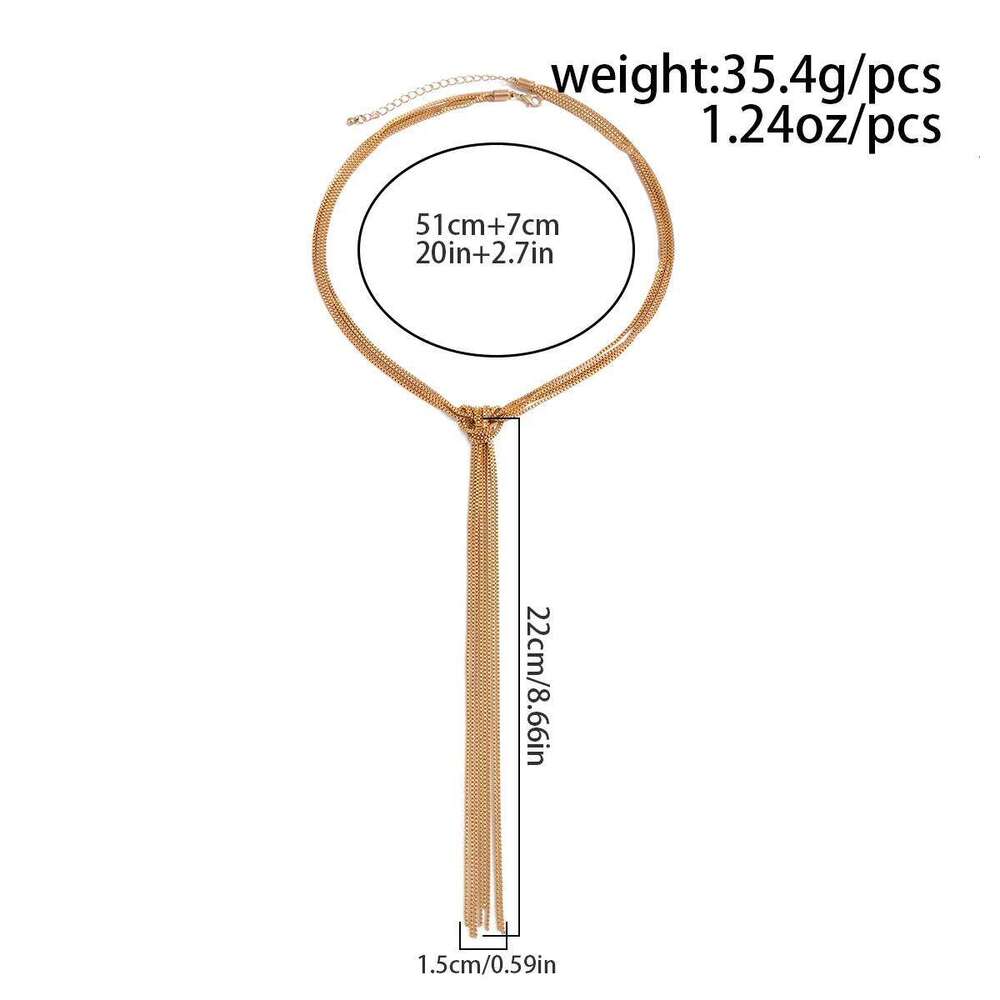 Ingemark Vintage Multilayer Long Tassel Pendant Choker Necklace for Women 2025 New Fashion Sexy Sweater Chain Party Jewelry Gift H260312