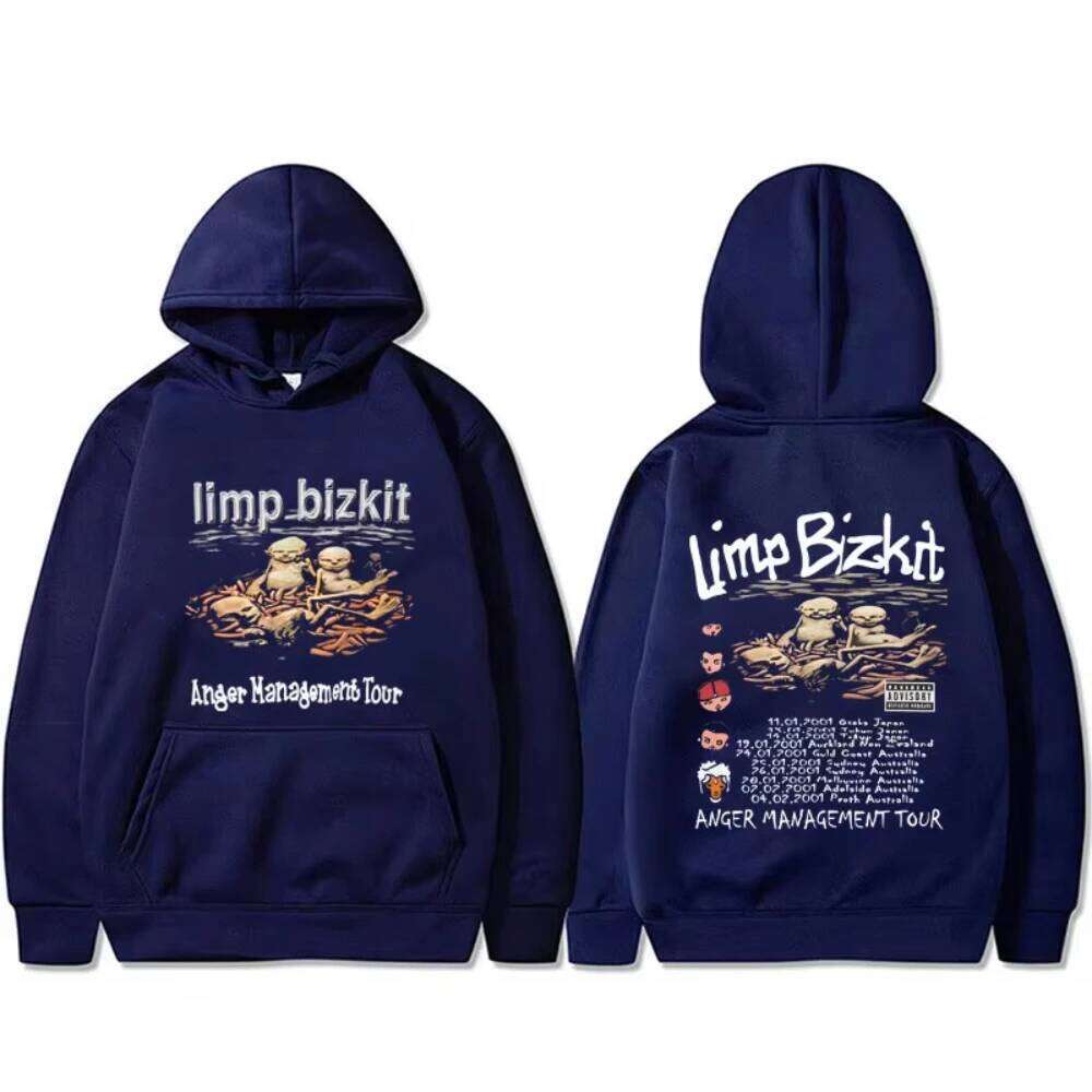90s Rock Band Limp Bizkit Anger Management Tour Hoodie Men Women Fashion Oversized Pullover Unisex High Quality Hot Sale Hoodies Z260314