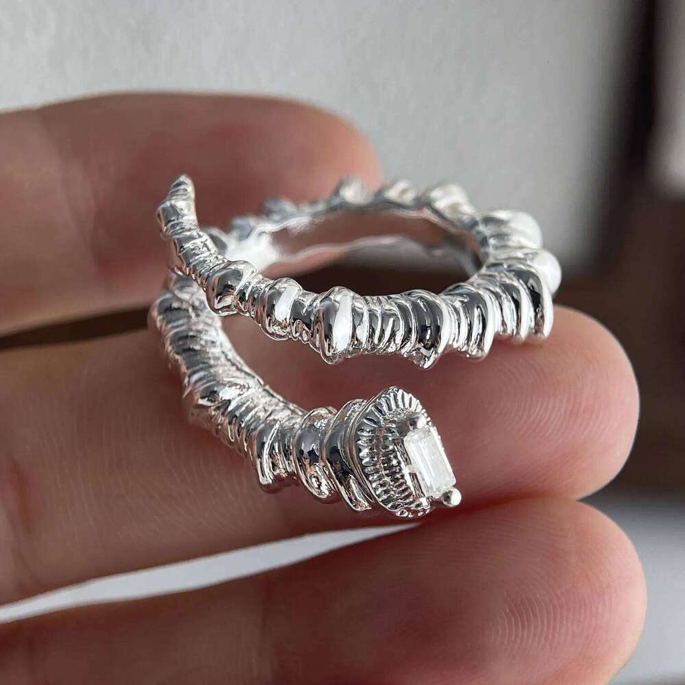 925 Sterling Silver Rings for Women Couple Minimalist Handmade Web Hollow Ring Fine Jewelry Gift Prevent Allergy H260312