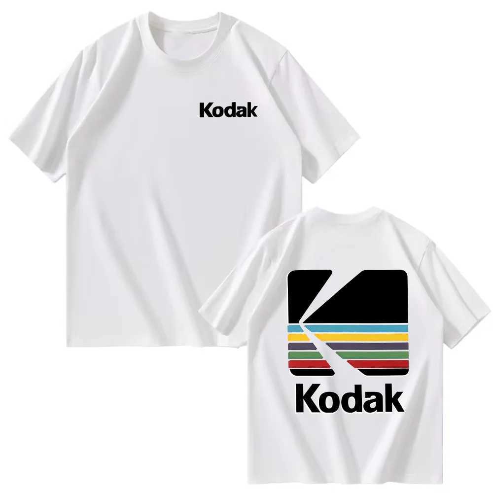 Kodak Summer Brand Bestseller 100 Cotton Solid Color Versatile Men T-shirt Daily Casual Sweat-absorbing Breathable Short Sleeve D260313