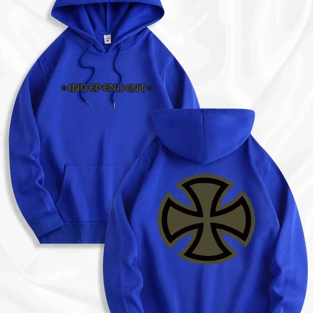 Men's hoodie casual daily independent printing autumn and winter street loose hip-hop pullover sweatshirt Z260314