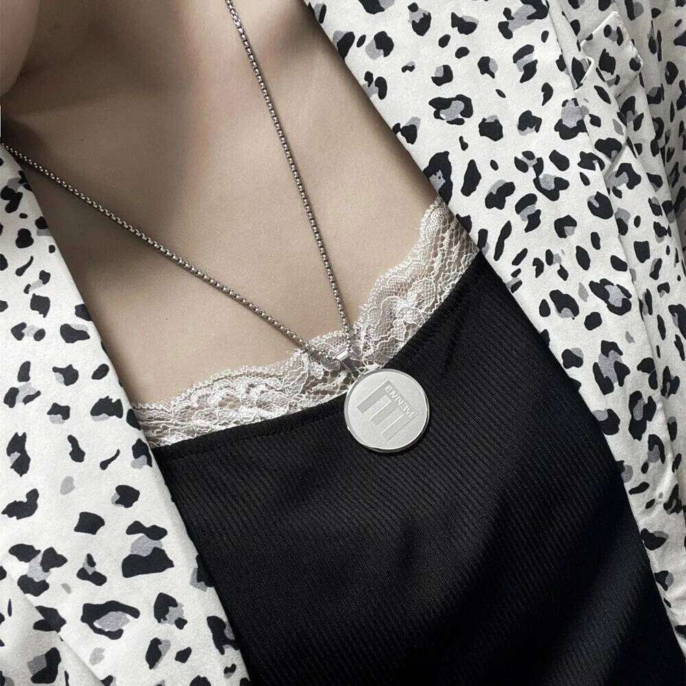 Eminem Titanium Steel Hip Hop Necklace Matte Relief Pendant Sweater Chain Jewelry Gift For Him H260312