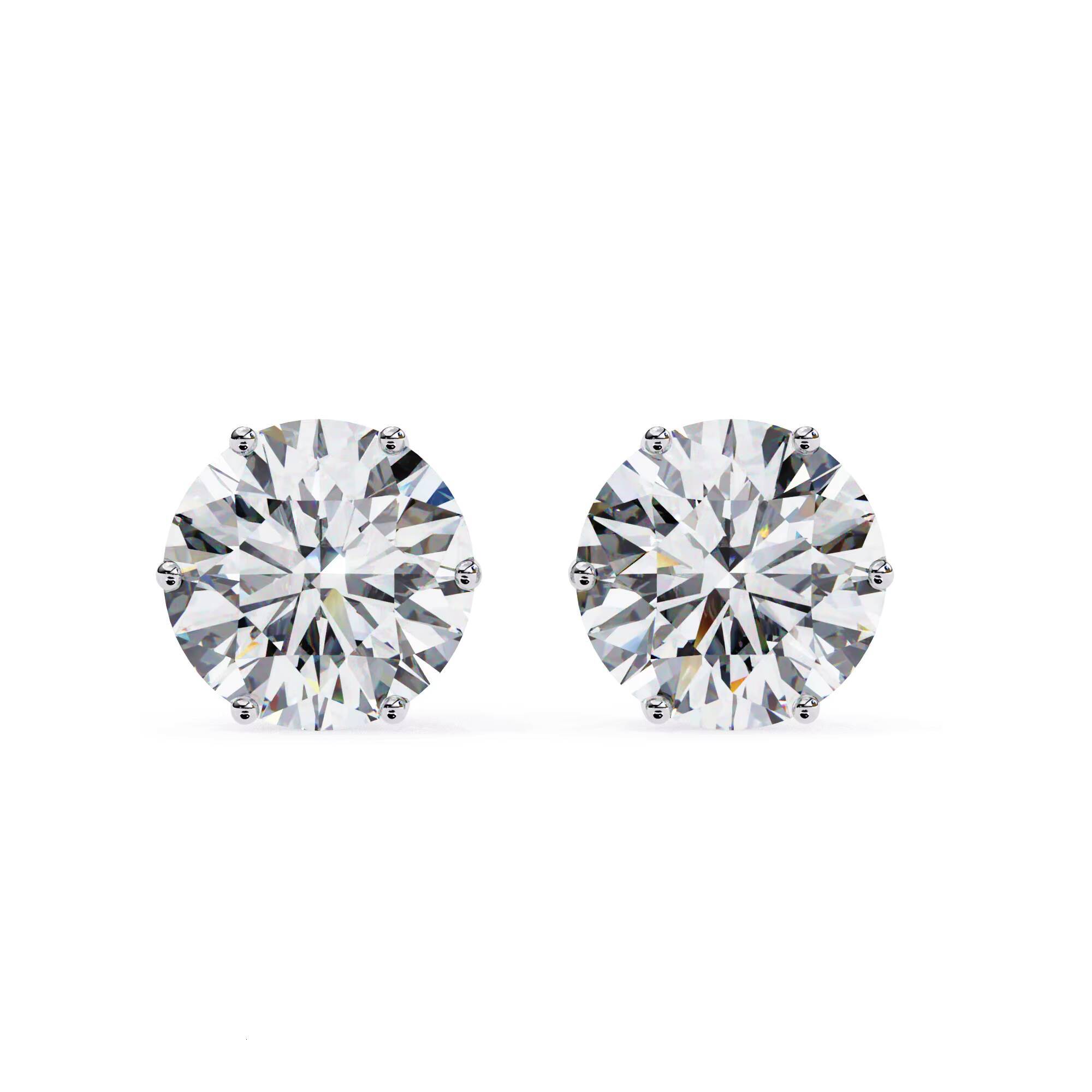 7mm Round Moissanite Stud Earrings 18K Solid Gold Lightweight Sparkling Fine Jewelry for Women