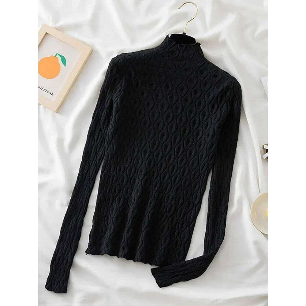 Zjaiss 2025 Autumn Winter Warm Pullover Turtleneck Women Sweaters Slim Tops Knitted Sweater Jumper Soft Pull Female Z260313