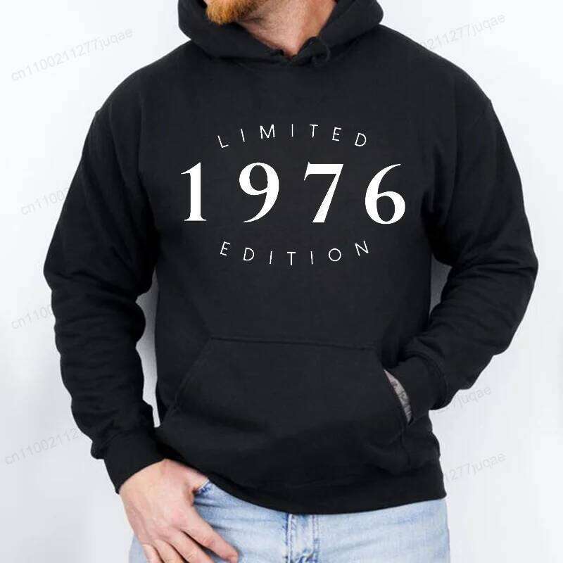 New Fashion Men's Sweatshirt Winter Autumn Casual Hoodies Vintage EST Birthday Limited Edition 50th 1976 Sweatshirts Z260314