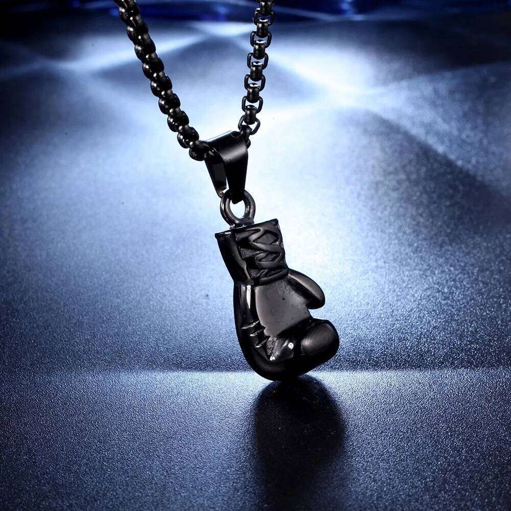 Boxing Gs Pendant Necklace For Men Gold Color Hip Hop Personality Fitness Exercise Stainless Steel Chain Neck Jewelry Gifts H260312