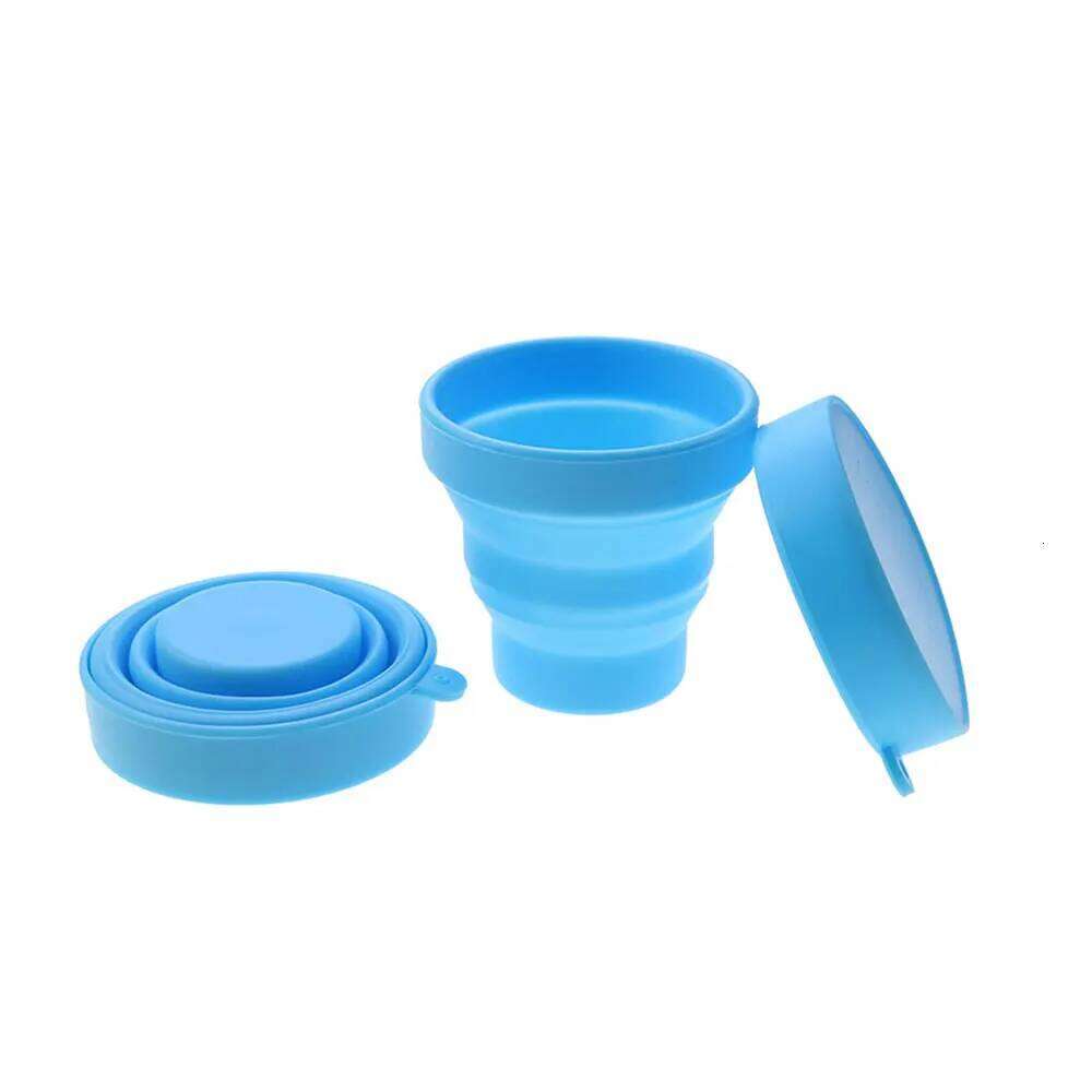 world Folding Cups 150ml Food Grade Water Cup Travel Silicone Retractable Coloured Portable Outdoor Coffee Handcup Z260314