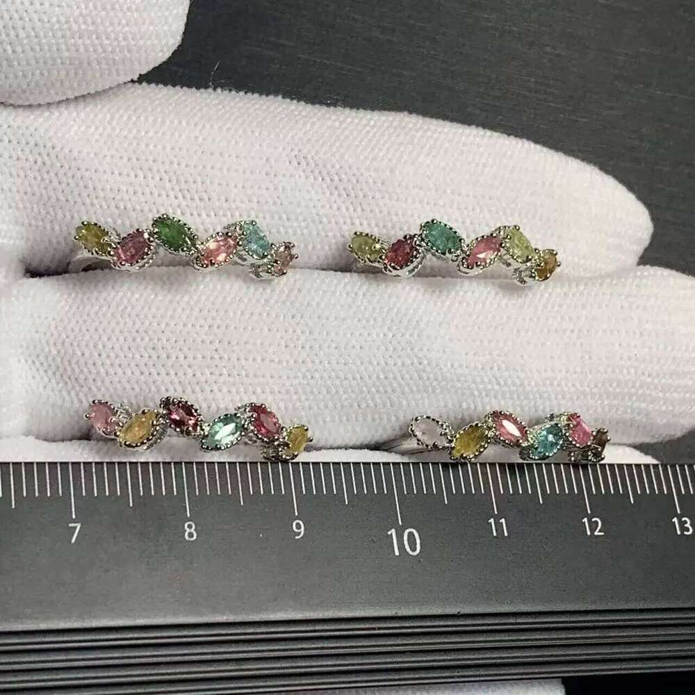 Vintage Natural Tourmaline Ring For Women Stainless Steel Simple Fine Jewelry Stone Gemstone Classic Style H260312