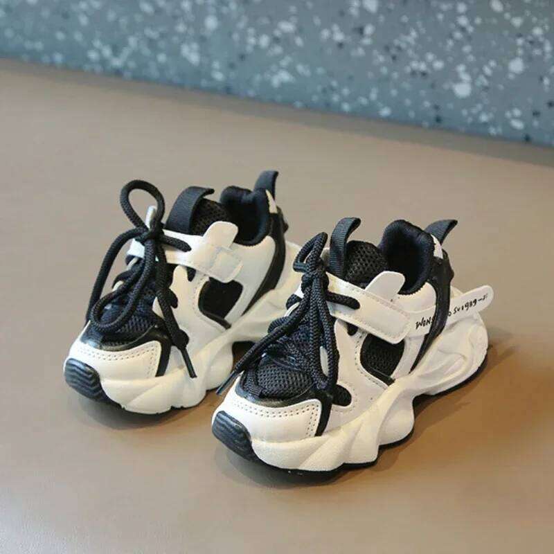 Girl Child Sport Shoe Spring Mesh Breathable Toddlers School Running Sneakers Fashion Non-slip Kids Boys Basketball Shoes 26Y0313