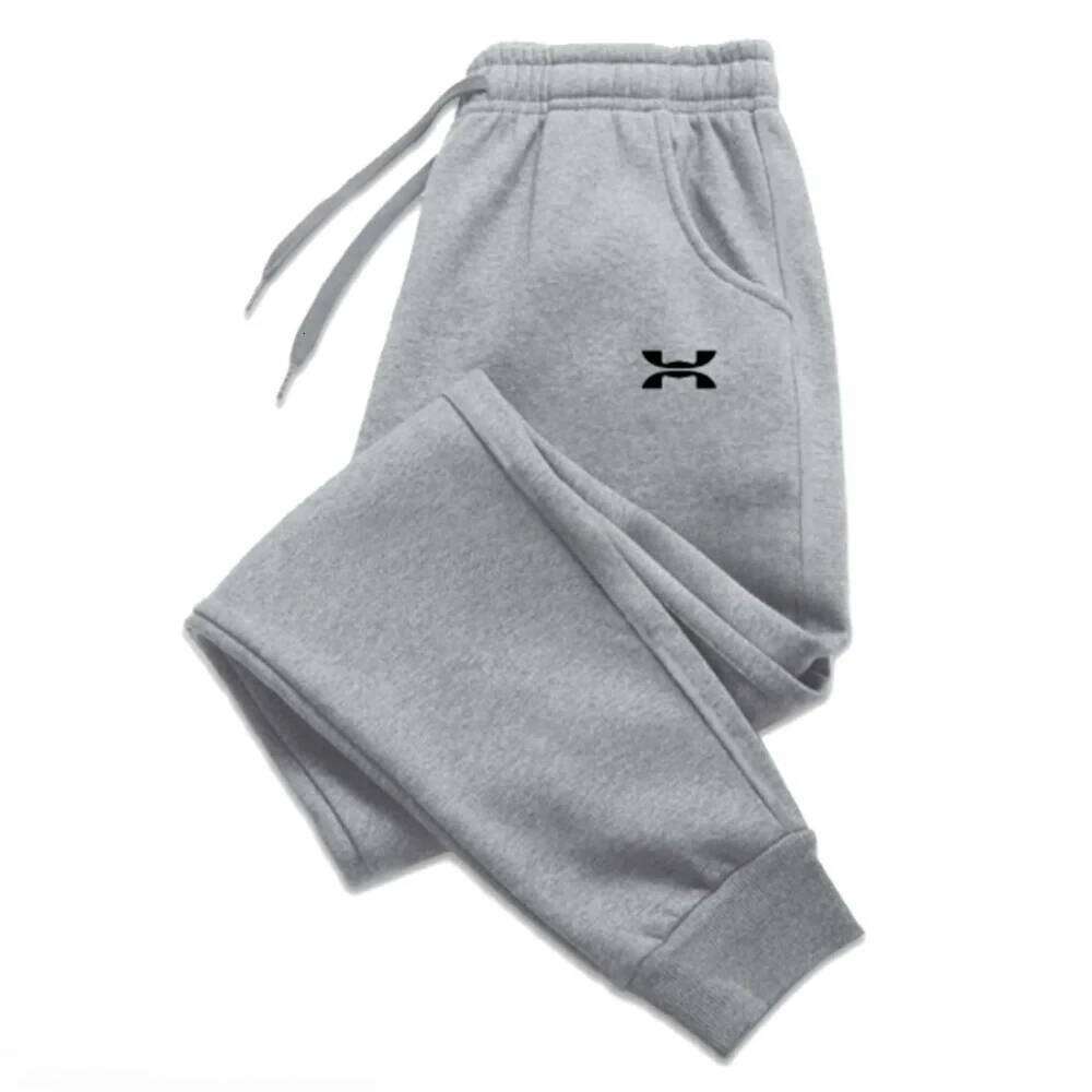 New fashion men's running sport with printed winter thickened daily jogging pants for outdoor sports and casual wear Z260315