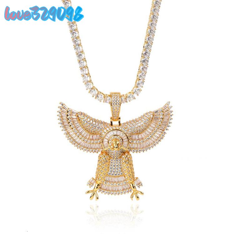 Wholesale Fashion Hip Hop Jewelry Horus Pendant Iced Out 3A MoissaniteVVS Solid Eagle Pendant Iced Out Chain With Pendant