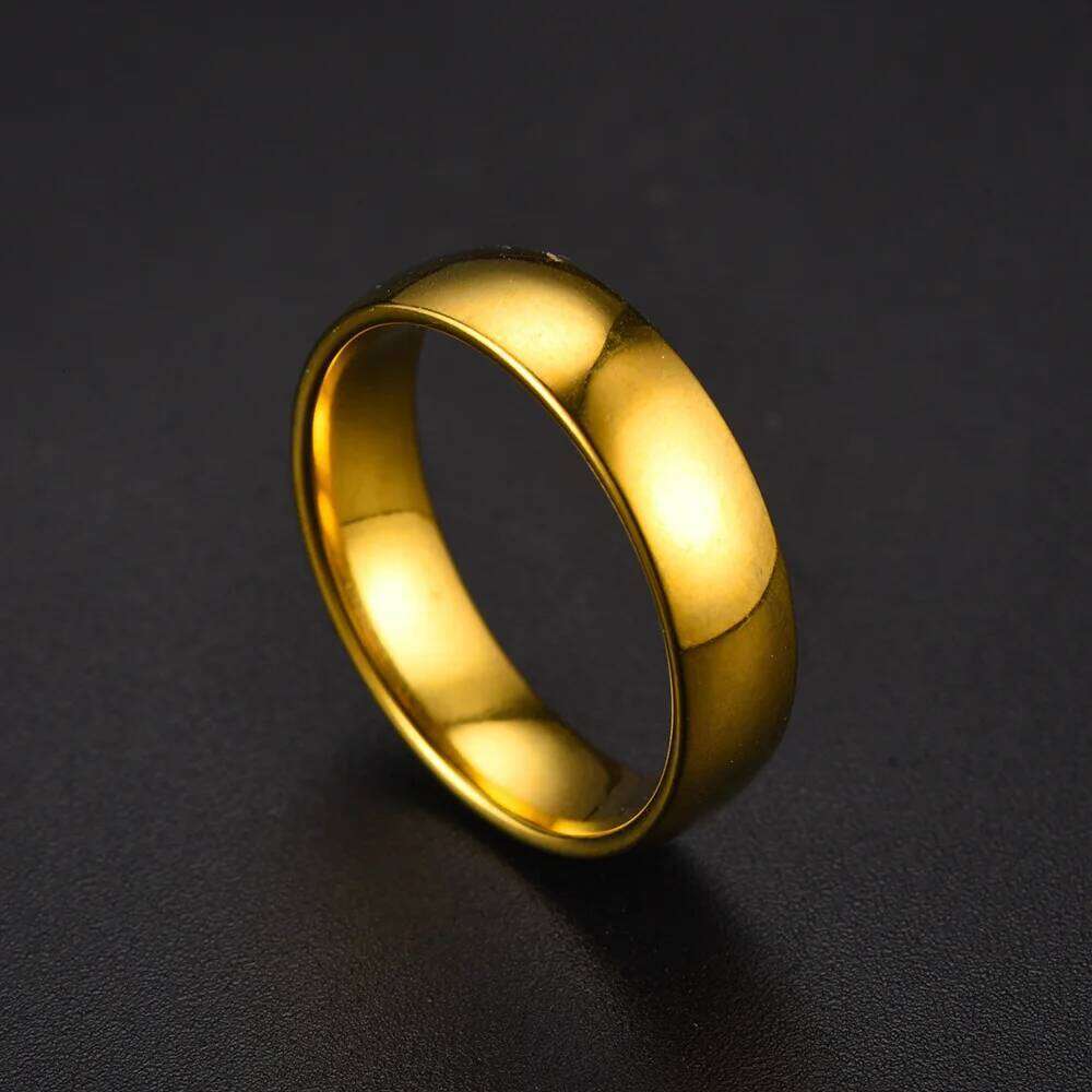 Fashion Gold-Color Stainless Steel Couple Set for Women And Men Engagement Wedding Band Rings Valentine's Day Gift H260312