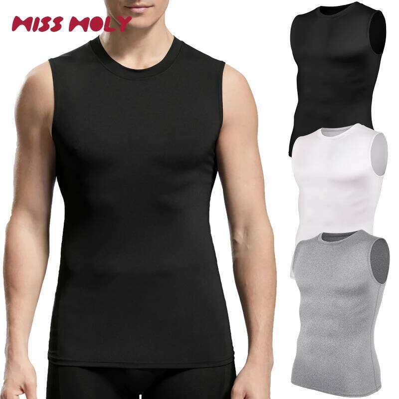 Men Compression Tank Top Tummy Control Sleeveles Fitness Shirts Slimming Belly Stomach Body Shaper Vest Gym Clothing 26Y0313