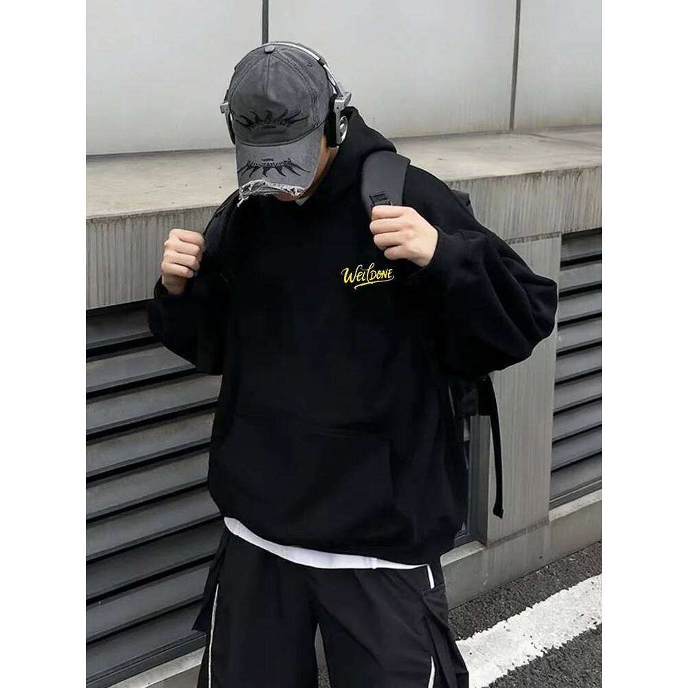 Tra Hoodie Sweatirt ex Oversized Fce Lined Printed Casual Streetwear Autumn Winter Faion for Couples And Youth Z260314