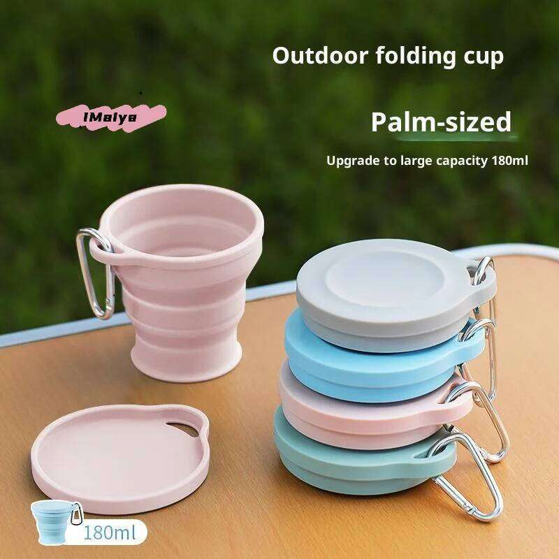 Heat Resistant Folding Silicone Mug Soft Rubber Drinking Cup for Travel Camping - Portable Water Cups Z260313