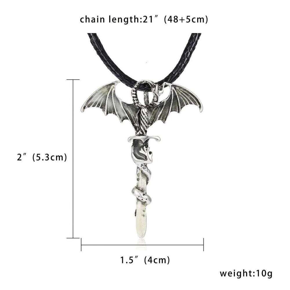 Vintage Steampunk Luminous Dragon Pendant Necklace For Women Men Glow In The Dark Animal Clavicle Chain Punk Hallowen Jewelry H260312