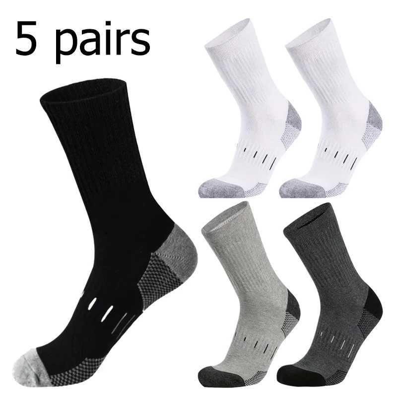 5 pairs of mens mid tube work socks with three styles moisture wicking and sweat wicking sports socks D260313