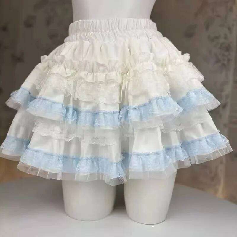Japanese Kawaii Lolita Style Princess Cake Women Sweet Cute Lace Ruffles Party Mini Skirt Fairy Harajuku Y2k Faldas Mujer Z260314