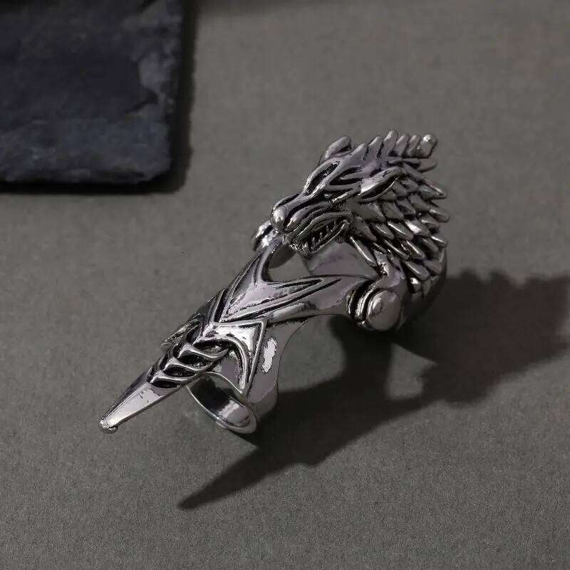 Punk Wolf Skull Lion Ring for Men Women Cobra Exaggerated Skeleton Head Steampunk Luxury Gothique Jewelry Gifts 2025 H260312