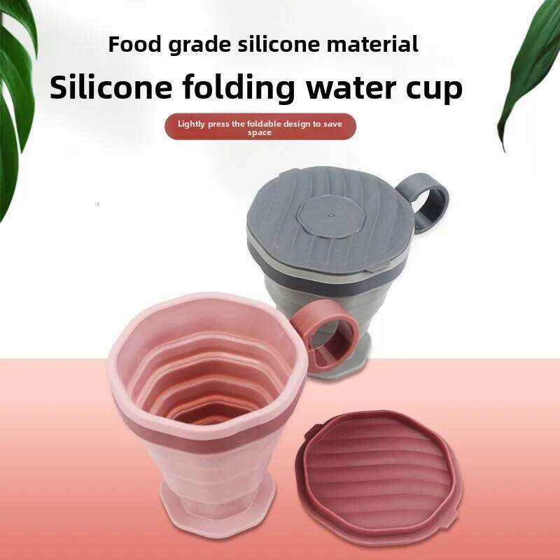 1pcs Portable Silicone Collapsible Coffee Cup Travel Foldable Water Mug with Lid for Outdoor Camping Hiking Z260313