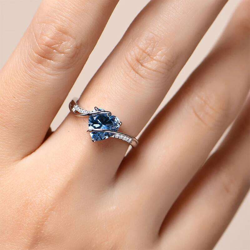 MINTYBOX S925 Sterling Sliver Heart 2.0ct Ruby Ring for Women Lab Created Spinnel Engagement Wedding Rings Luxury Fine Jewely H260312