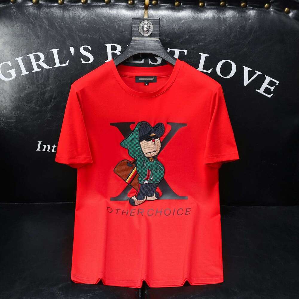 European Clothing Summer New Casual Trendy Brand Short-Sleeve T-Shirt Slim Fit Ice Silk Modal Men's