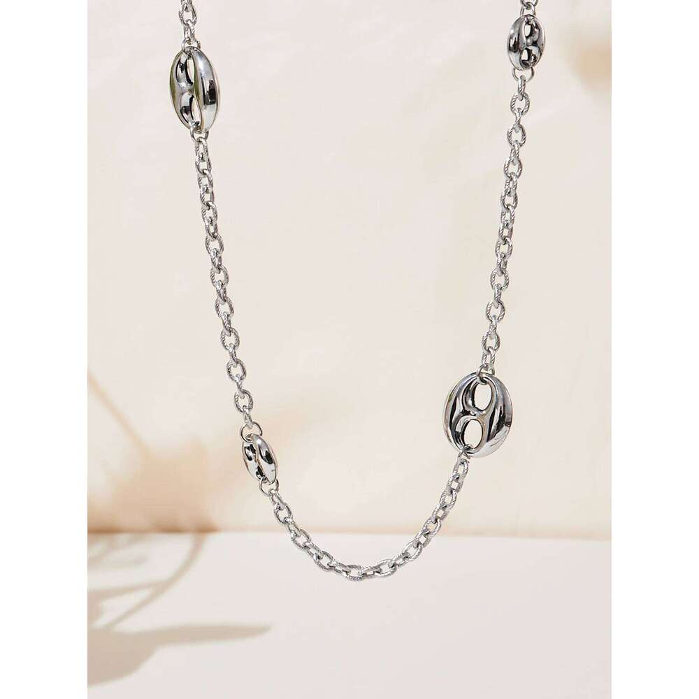 Nivora Chunky Pig Nose Ring Sweater Chain Necklaces for Women Stainless Steel 18K PVD Gold Plated Collar Choker Jewelry Gifts H260312