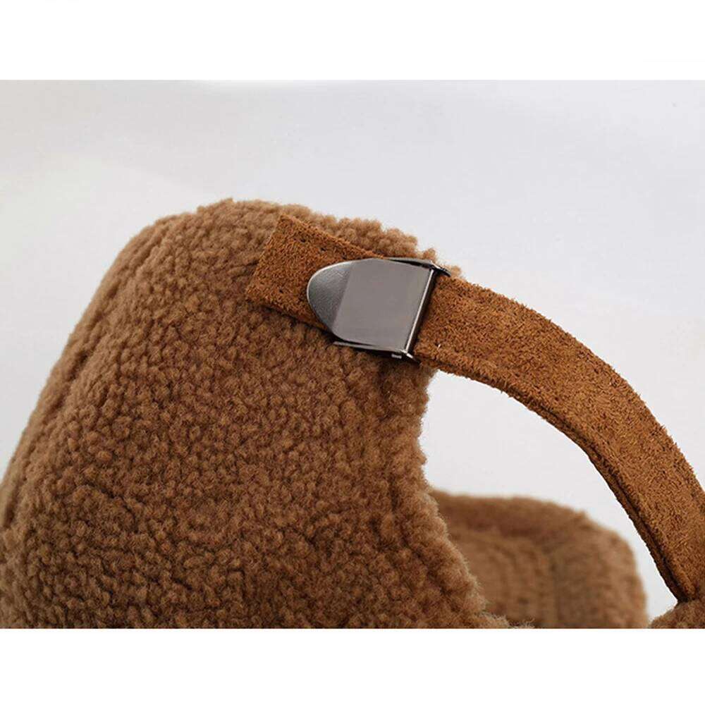 Sherpa Baseball Cap For Women Embroidered Heart And Bow Decoration Warm Winter Outdoor Sport Hat Ladies Z260313